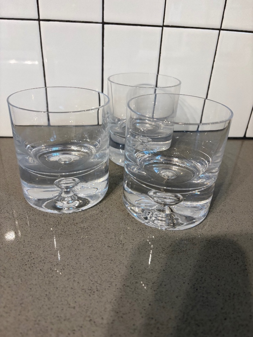 Krosno heavy glass rocks / whiskey glasses - set of 3